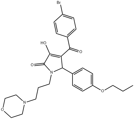 4-(4-bromobenzoyl)-3-hydroxy-1-[3-(4-morpholinyl)propyl]-5-(4-propoxyphenyl)-1,5-dihydro-2H-pyrrol-2-one Structure