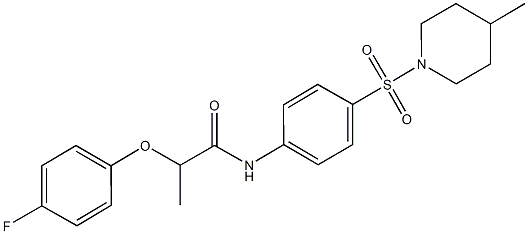 2-(4-fluorophenoxy)-N-{4-[(4-methyl-1-piperidinyl)sulfonyl]phenyl}propanamide Structure