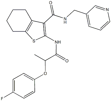 2-{[2-(4-fluorophenoxy)propanoyl]amino}-N-(3-pyridinylmethyl)-4,5,6,7-tetrahydro-1-benzothiophene-3-carboxamide Structure