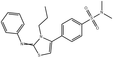 N,N-dimethyl-4-[2-(phenylimino)-3-propyl-2,3-dihydro-1,3-thiazol-4-yl]benzenesulfonamide 구조식 이미지