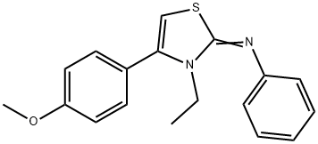 N-(3-ethyl-4-(4-methoxyphenyl)-1,3-thiazol-2(3H)-ylidene)-N-phenylamine 구조식 이미지