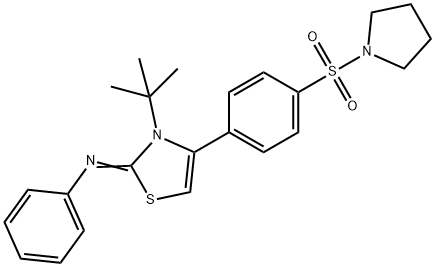 N-(3-tert-butyl-4-[4-(1-pyrrolidinylsulfonyl)phenyl]-1,3-thiazol-2(3H)-ylidene)-N-phenylamine Structure