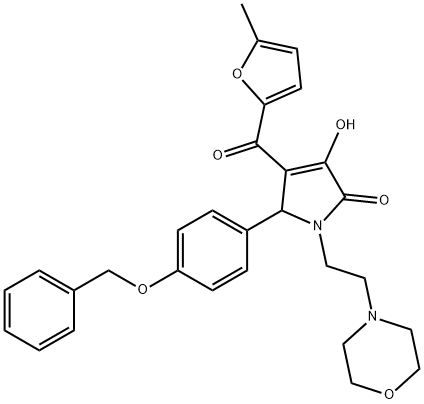 5-[4-(benzyloxy)phenyl]-3-hydroxy-4-(5-methyl-2-furoyl)-1-[2-(4-morpholinyl)ethyl]-1,5-dihydro-2H-pyrrol-2-one 구조식 이미지