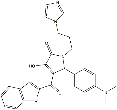 4-(1-benzofuran-2-ylcarbonyl)-5-[4-(dimethylamino)phenyl]-3-hydroxy-1-[3-(1H-imidazol-1-yl)propyl]-1,5-dihydro-2H-pyrrol-2-one 구조식 이미지