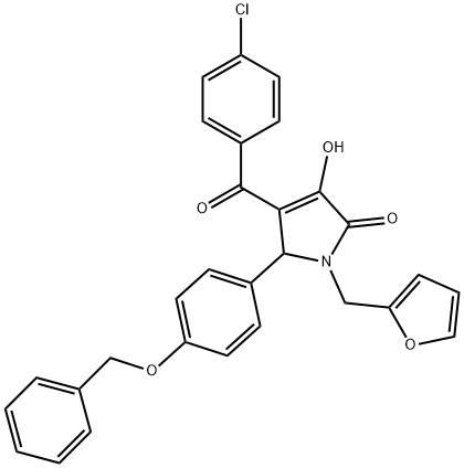 5-[4-(benzyloxy)phenyl]-4-(4-chlorobenzoyl)-1-(2-furylmethyl)-3-hydroxy-1,5-dihydro-2H-pyrrol-2-one 구조식 이미지