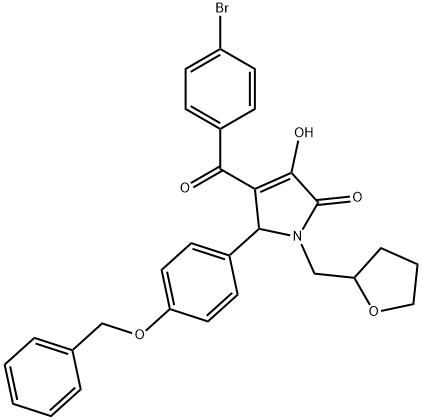 5-[4-(benzyloxy)phenyl]-4-(4-bromobenzoyl)-3-hydroxy-1-(tetrahydro-2-furanylmethyl)-1,5-dihydro-2H-pyrrol-2-one Structure