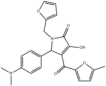 5-[4-(dimethylamino)phenyl]-1-(2-furylmethyl)-3-hydroxy-4-(5-methyl-2-furoyl)-1,5-dihydro-2H-pyrrol-2-one 구조식 이미지