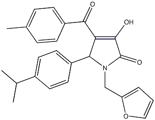 1-(2-furylmethyl)-3-hydroxy-5-(4-isopropylphenyl)-4-(4-methylbenzoyl)-1,5-dihydro-2H-pyrrol-2-one Structure