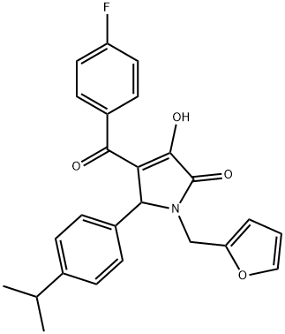 4-(4-fluorobenzoyl)-1-(2-furylmethyl)-3-hydroxy-5-(4-isopropylphenyl)-1,5-dihydro-2H-pyrrol-2-one 구조식 이미지