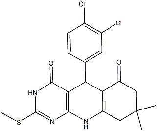 5-(3,4-dichlorophenyl)-8,8-dimethyl-2-(methylsulfanyl)-5,8,9,10-tetrahydropyrimido[4,5-b]quinoline-4,6(3H,7H)-dione 구조식 이미지