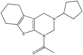 1-acetyl-3-cyclopentyl-1,2,3,4,5,6,7,8-octahydro[1]benzothieno[2,3-d]pyrimidine Structure