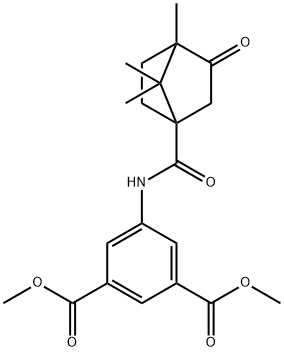 dimethyl 5-{[(4,7,7-trimethyl-3-oxobicyclo[2.2.1]hept-1-yl)carbonyl]amino}isophthalate Structure