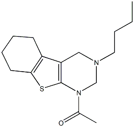 1-acetyl-3-butyl-1,2,3,4,5,6,7,8-octahydro[1]benzothieno[2,3-d]pyrimidine 구조식 이미지