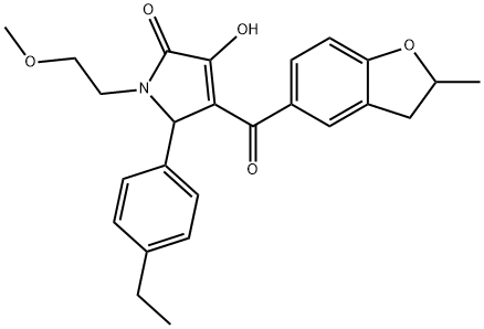 5-(4-ethylphenyl)-3-hydroxy-1-(2-methoxyethyl)-4-[(2-methyl-2,3-dihydro-1-benzofuran-5-yl)carbonyl]-1,5-dihydro-2H-pyrrol-2-one 구조식 이미지