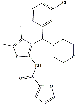 N-{3-[(3-chlorophenyl)(4-morpholinyl)methyl]-4,5-dimethyl-2-thienyl}-2-furamide Structure