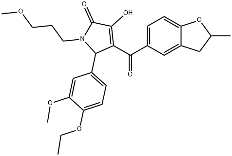 5-(4-ethoxy-3-methoxyphenyl)-3-hydroxy-1-(3-methoxypropyl)-4-[(2-methyl-2,3-dihydro-1-benzofuran-5-yl)carbonyl]-1,5-dihydro-2H-pyrrol-2-one Structure