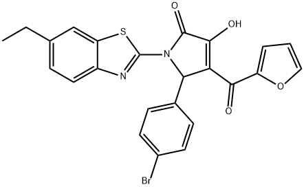 5-(4-bromophenyl)-1-(6-ethyl-1,3-benzothiazol-2-yl)-4-(2-furoyl)-3-hydroxy-1,5-dihydro-2H-pyrrol-2-one 구조식 이미지