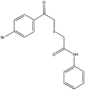 2-{[2-(4-bromophenyl)-2-oxoethyl]sulfanyl}-N-phenylacetamide 구조식 이미지