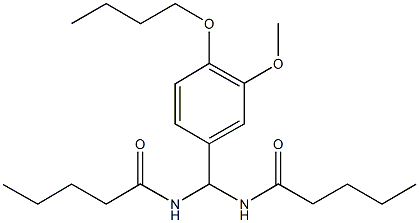 N-[(4-butoxy-3-methoxyphenyl)(pentanoylamino)methyl]pentanamide Structure