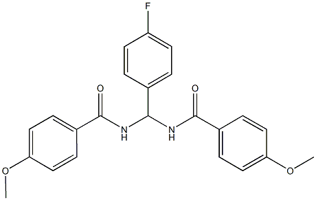 N-{(4-fluorophenyl)[(4-methoxybenzoyl)amino]methyl}-4-methoxybenzamide Structure
