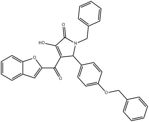 4-(1-benzofuran-2-ylcarbonyl)-1-benzyl-5-[4-(benzyloxy)phenyl]-3-hydroxy-1,5-dihydro-2H-pyrrol-2-one Structure