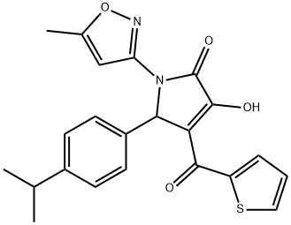 3-hydroxy-5-(4-isopropylphenyl)-1-(5-methyl-3-isoxazolyl)-4-(2-thienylcarbonyl)-1,5-dihydro-2H-pyrrol-2-one Structure