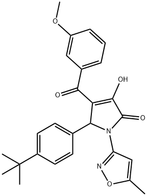 5-(4-tert-butylphenyl)-3-hydroxy-4-(3-methoxybenzoyl)-1-(5-methyl-3-isoxazolyl)-1,5-dihydro-2H-pyrrol-2-one Structure
