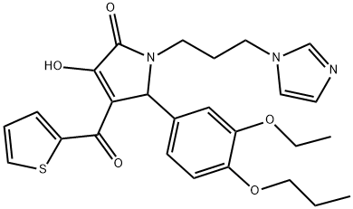 5-(3-ethoxy-4-propoxyphenyl)-3-hydroxy-1-[3-(1H-imidazol-1-yl)propyl]-4-(2-thienylcarbonyl)-1,5-dihydro-2H-pyrrol-2-one Structure