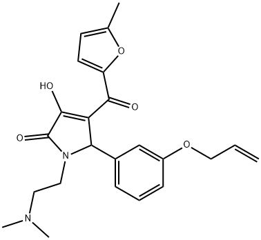 5-[3-(allyloxy)phenyl]-1-[2-(dimethylamino)ethyl]-3-hydroxy-4-(5-methyl-2-furoyl)-1,5-dihydro-2H-pyrrol-2-one Structure