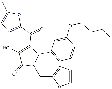 5-(3-butoxyphenyl)-1-(2-furylmethyl)-3-hydroxy-4-(5-methyl-2-furoyl)-1,5-dihydro-2H-pyrrol-2-one Structure
