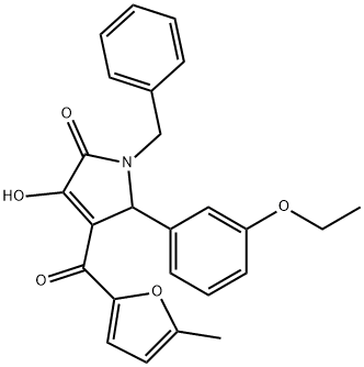 1-benzyl-5-(3-ethoxyphenyl)-3-hydroxy-4-(5-methyl-2-furoyl)-1,5-dihydro-2H-pyrrol-2-one 구조식 이미지