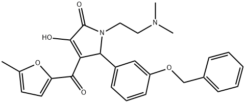 5-[3-(benzyloxy)phenyl]-1-[2-(dimethylamino)ethyl]-3-hydroxy-4-(5-methyl-2-furoyl)-1,5-dihydro-2H-pyrrol-2-one 구조식 이미지