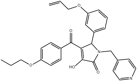 5-[3-(allyloxy)phenyl]-3-hydroxy-4-(4-propoxybenzoyl)-1-(4-pyridinylmethyl)-1,5-dihydro-2H-pyrrol-2-one 구조식 이미지