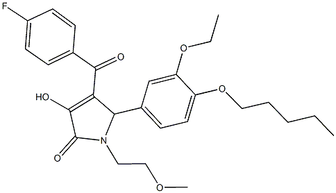 5-[3-ethoxy-4-(pentyloxy)phenyl]-4-(4-fluorobenzoyl)-3-hydroxy-1-(2-methoxyethyl)-1,5-dihydro-2H-pyrrol-2-one 구조식 이미지