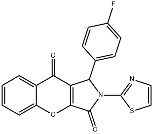 1-(4-fluorophenyl)-2-(1,3-thiazol-2-yl)-1,2-dihydrochromeno[2,3-c]pyrrole-3,9-dione Structure