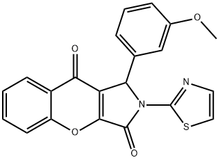 1-(3-methoxyphenyl)-2-(1,3-thiazol-2-yl)-1,2-dihydrochromeno[2,3-c]pyrrole-3,9-dione Structure