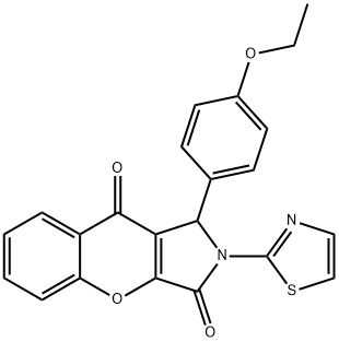 1-(4-ethoxyphenyl)-2-(1,3-thiazol-2-yl)-1,2-dihydrochromeno[2,3-c]pyrrole-3,9-dione 구조식 이미지