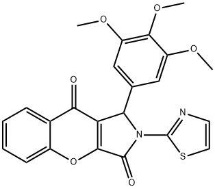 2-(1,3-thiazol-2-yl)-1-(3,4,5-trimethoxyphenyl)-1,2-dihydrochromeno[2,3-c]pyrrole-3,9-dione Structure