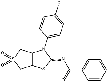 N-(3-(4-chlorophenyl)-5,5-dioxidotetrahydrothieno[3,4-d][1,3]thiazol-2(3H)-ylidene)benzamide Structure