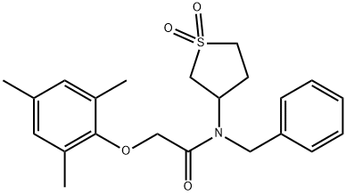 N-benzyl-N-(1,1-dioxidotetrahydro-3-thienyl)-2-(mesityloxy)acetamide 구조식 이미지