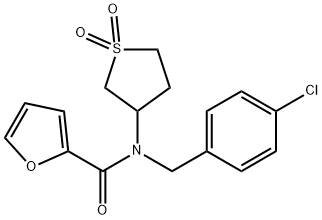 N-(4-chlorobenzyl)-N-(1,1-dioxidotetrahydro-3-thienyl)-2-furamide 구조식 이미지