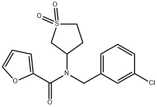 N-(3-chlorobenzyl)-N-(1,1-dioxidotetrahydro-3-thienyl)-2-furamide 구조식 이미지