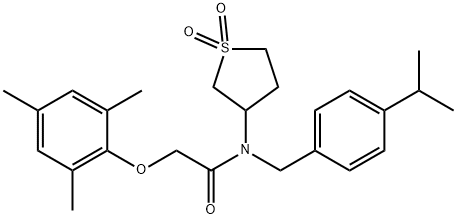 N-(1,1-dioxidotetrahydro-3-thienyl)-N-(4-isopropylbenzyl)-2-(mesityloxy)acetamide 구조식 이미지