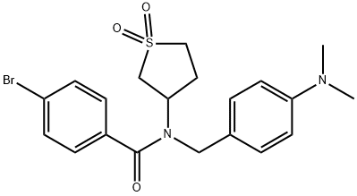 4-bromo-N-[4-(dimethylamino)benzyl]-N-(1,1-dioxidotetrahydro-3-thienyl)benzamide 구조식 이미지