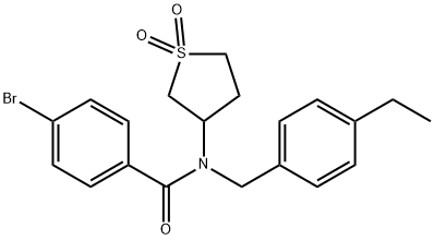 4-bromo-N-(1,1-dioxidotetrahydro-3-thienyl)-N-(4-ethylbenzyl)benzamide 구조식 이미지