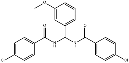 4-chloro-N-[[(4-chlorobenzoyl)amino](3-methoxyphenyl)methyl]benzamide Structure