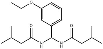 N-{(3-ethoxyphenyl)[(3-methylbutanoyl)amino]methyl}-3-methylbutanamide 구조식 이미지