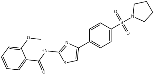 2-methoxy-N-{4-[4-(1-pyrrolidinylsulfonyl)phenyl]-1,3-thiazol-2-yl}benzamide Structure