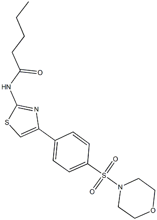 N-{4-[4-(4-morpholinylsulfonyl)phenyl]-1,3-thiazol-2-yl}pentanamide 구조식 이미지