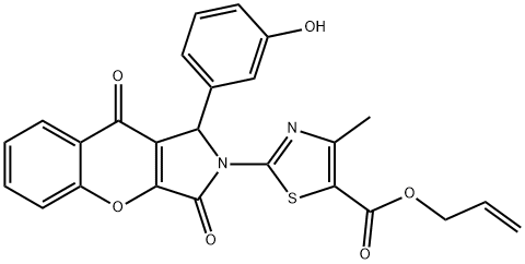 allyl2-(1-(3-hydroxyphenyl)-3,9-dioxo-3,9-dihydrochromeno[2,3-c]pyrrol-2(1H)-yl)-4-methyl-1,3-thiazole-5-carboxylate Structure